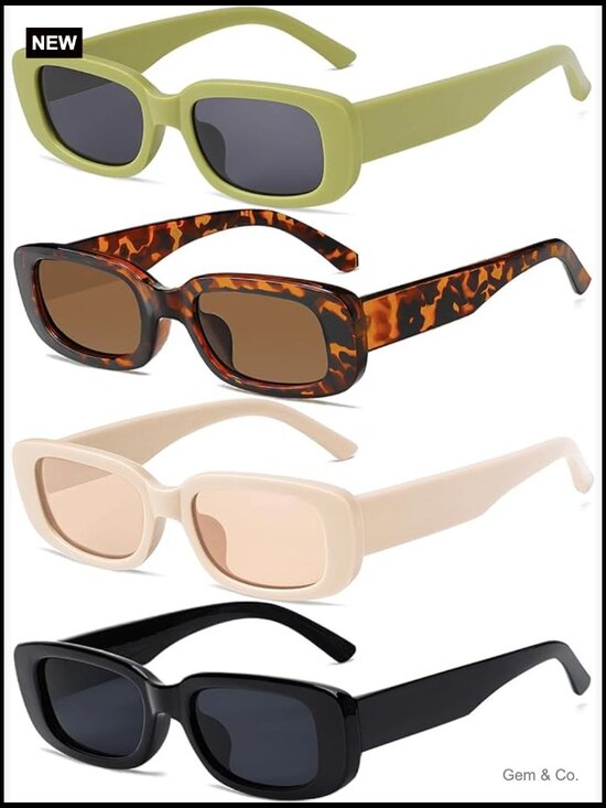Retro Small Square Sunglasses 90s Y2K Rectangle UV400 main image 4